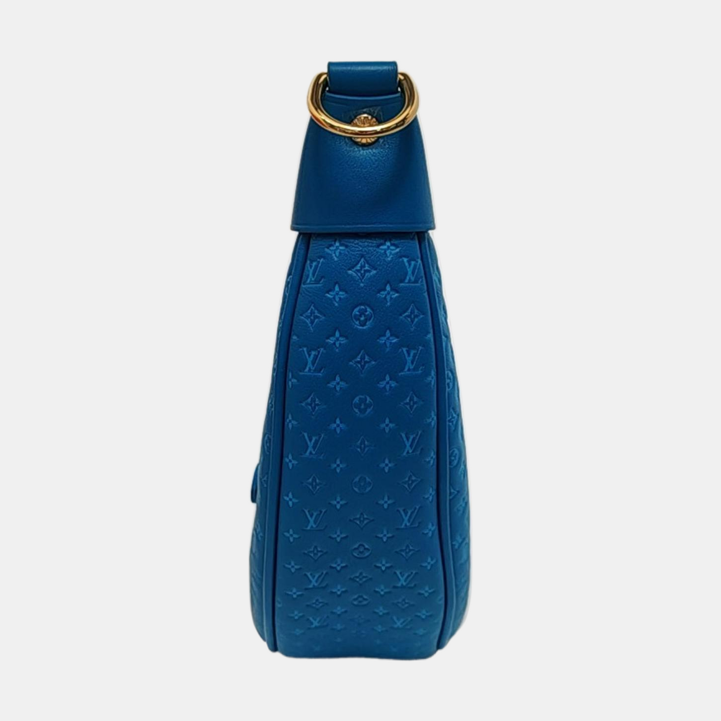 LOUIS VUITTON LOOP Blue Leather Monogram Pea Pod Bag with Shoulder Strap, Gold Hardware, 2 Removable Shoulder Straps-(SKU)-953032437