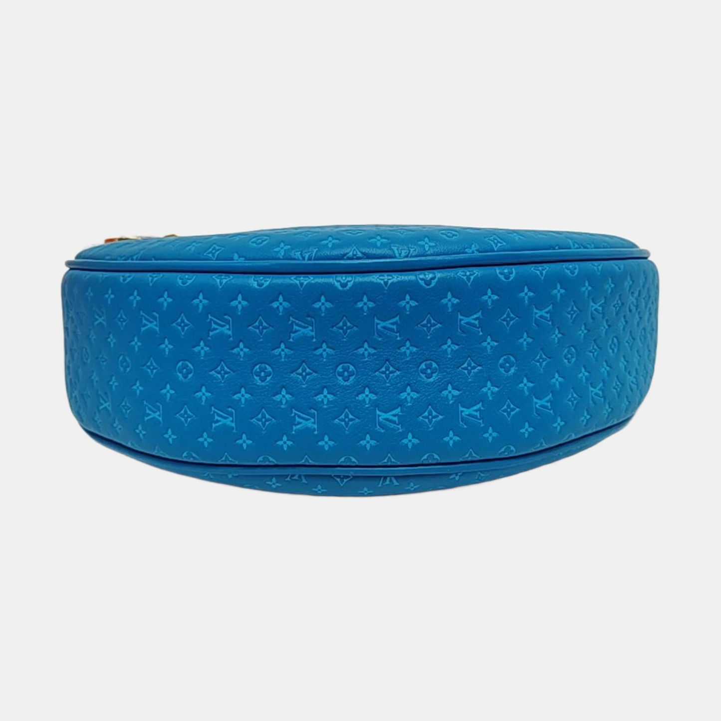 LOUIS VUITTON LOOP Blue Leather Monogram Pea Pod Bag with Shoulder Strap, Gold Hardware, 2 Removable Shoulder Straps-(SKU)-953032437