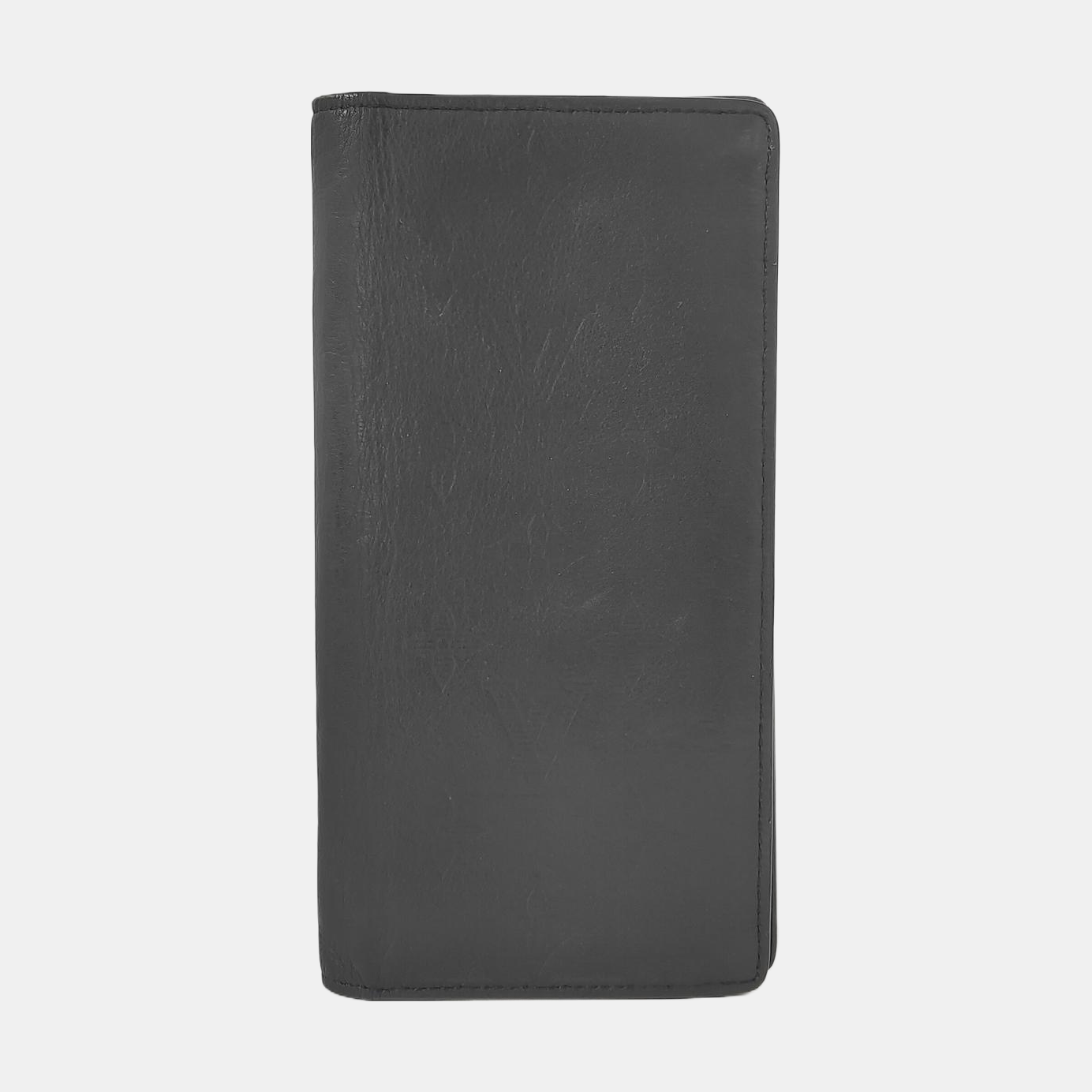 LOUIS VUITTON BRAZZA Black Cowhide Wallet Silver Hardware-(SKU)-953041663