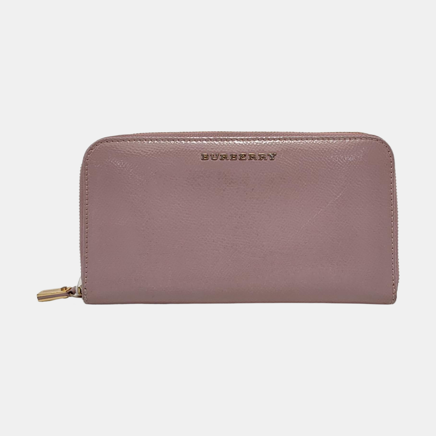 BURBERRY Light Pink Calf Leather Wallet Golden hardware-(SKU)-953079132