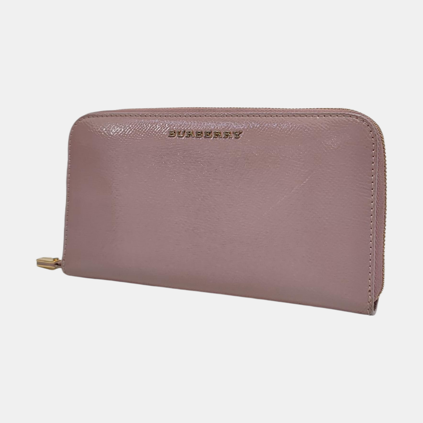 BURBERRY Light Pink Calf Leather Wallet Golden hardware-(SKU)-953079132