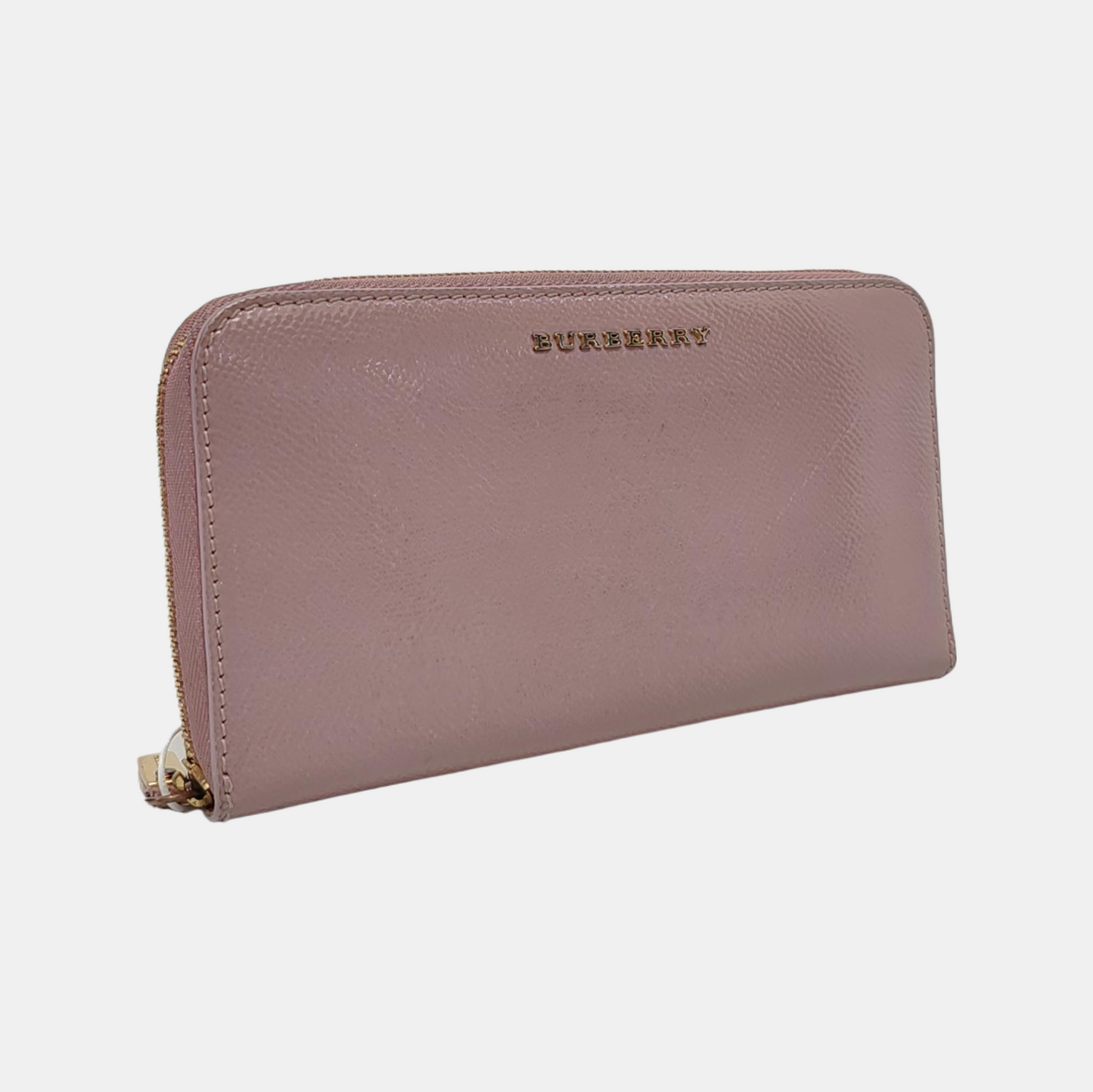 BURBERRY Light Pink Calf Leather Wallet Golden hardware-(SKU)-953079132