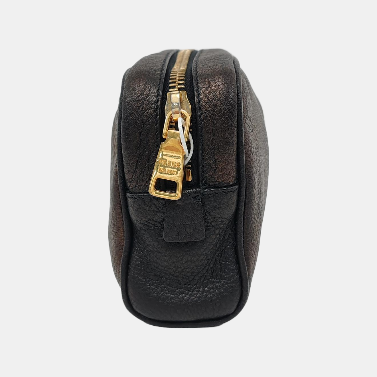 PRADA Camera Bag Black Leather Logo Handbag Single Shoulder Bag Crossbody Bag Golden hardware-(SKU)-953167834