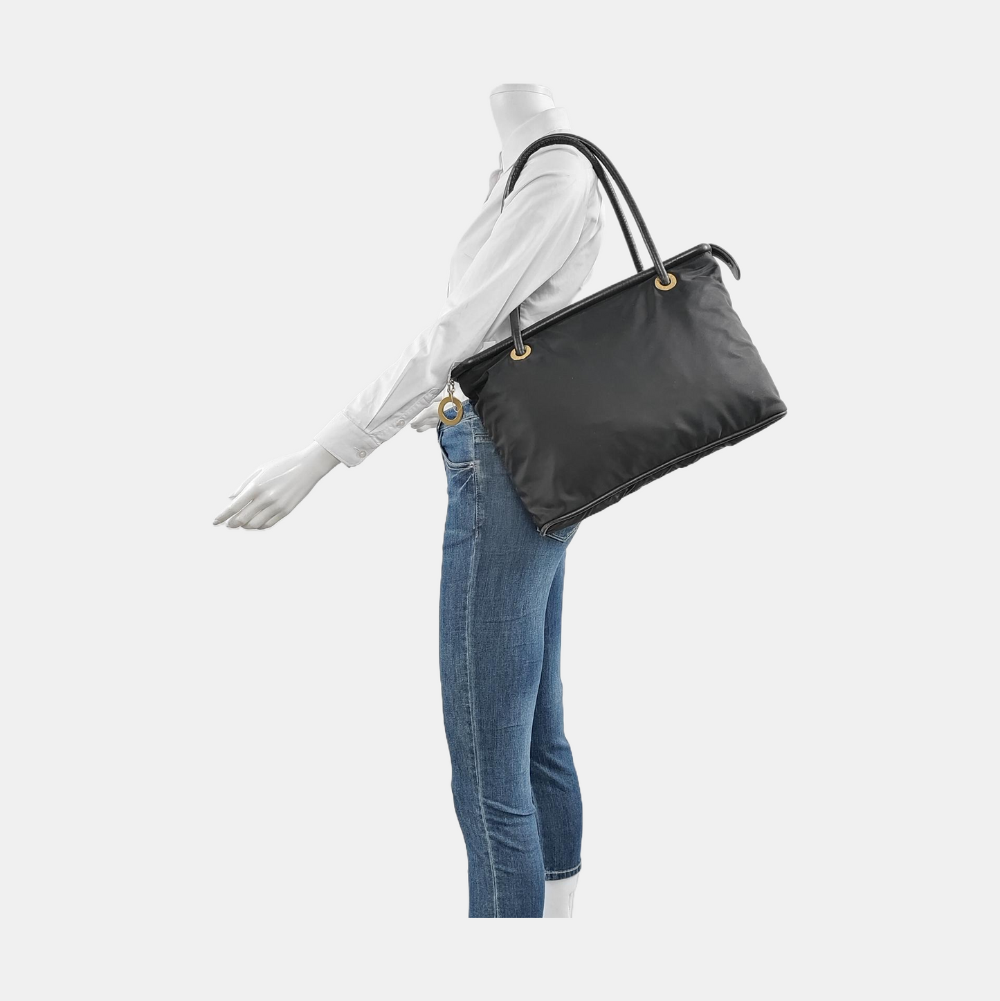 CELINE Tote bag Black Nylon Single Shoulder Bag Tote Bag Golden hardware-(SKU)-951886328