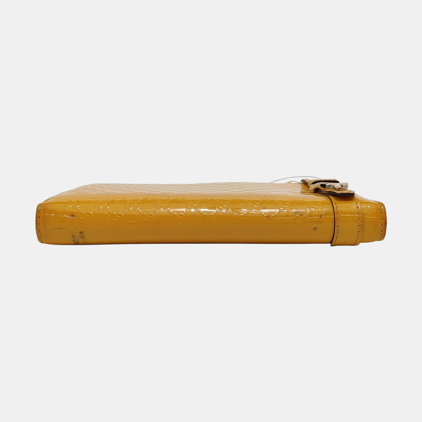 GUCCI Microguccissima Yellow Patent Leather Monogrammed Embossed Wallet Golden hardware-(SKU)-953012842