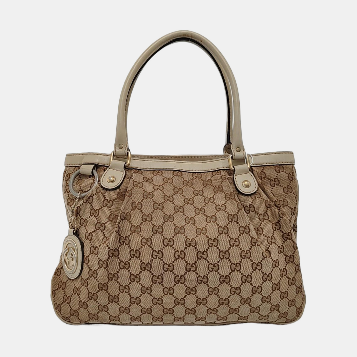 GUCCI Sukey Brown Canvas Monogram Handbag Single Shoulder Bag Golden hardware-(SKU)-953204844