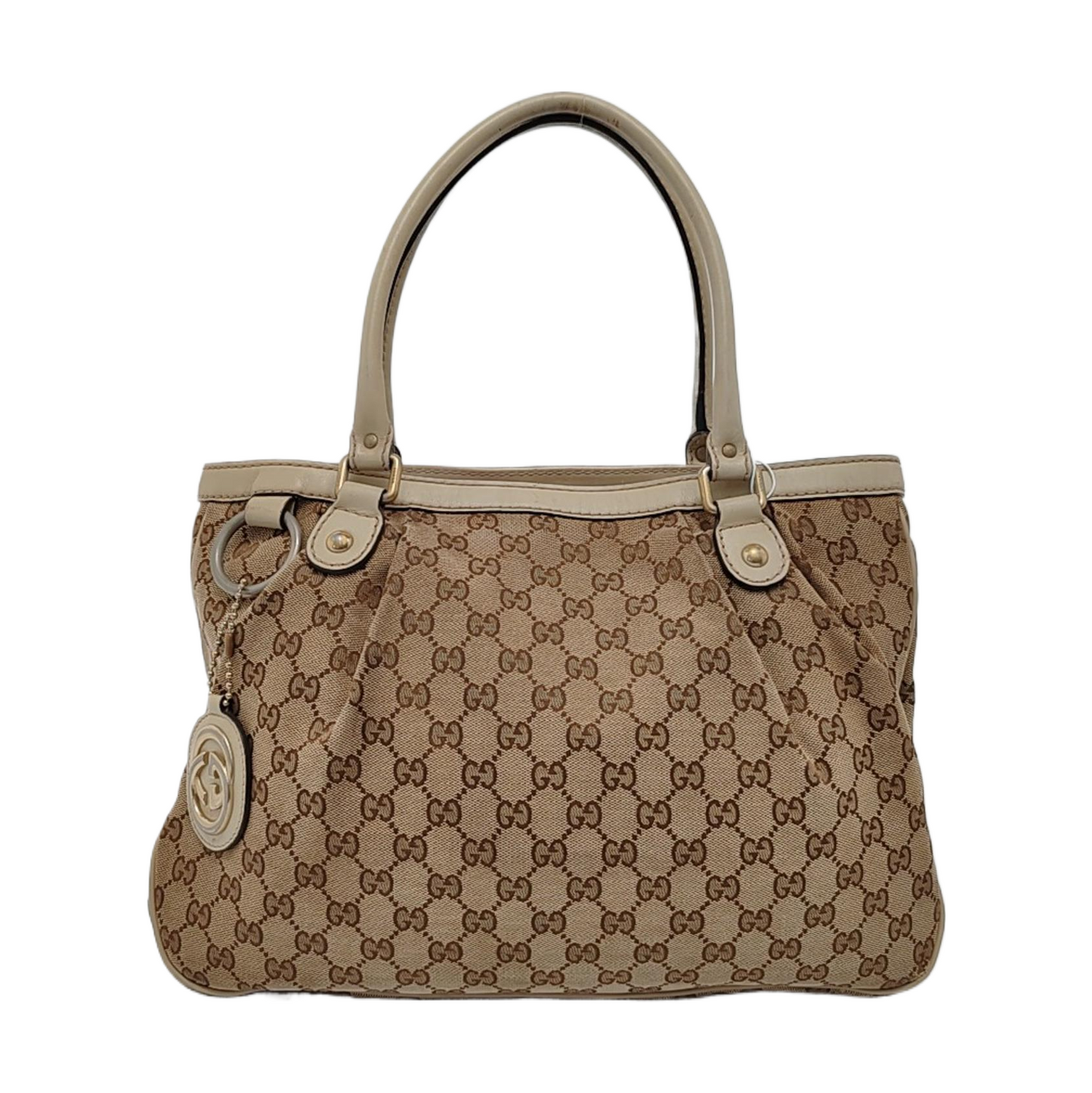 GUCCI Sukey Brown Canvas Monogram Handbag Single Shoulder Bag Golden hardware-(SKU)-953204844