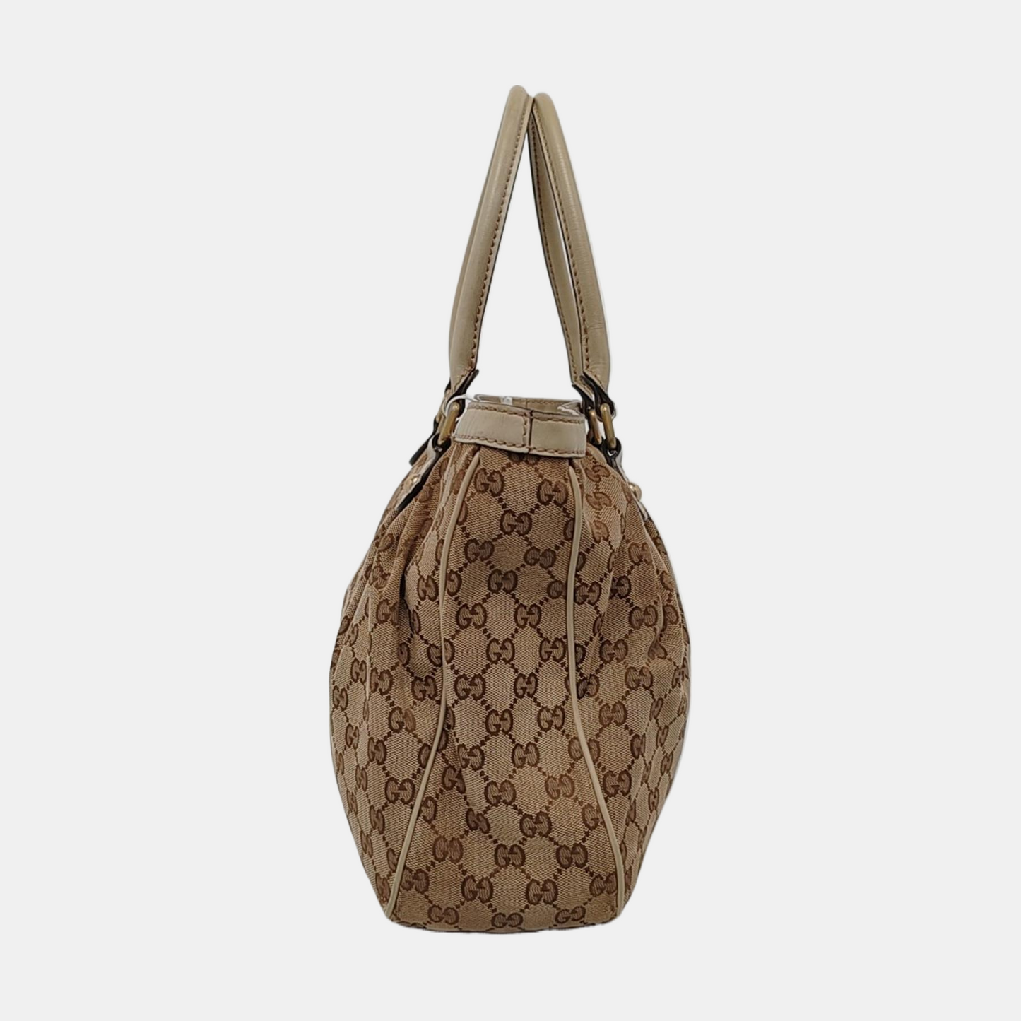 GUCCI Sukey Brown Canvas Monogram Handbag Single Shoulder Bag Golden hardware-(SKU)-953204844