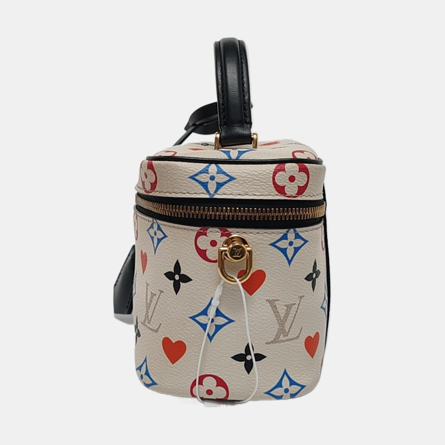 LOUIS VUITTON NICE Small White Coated Canvas Print Crossbody Bag Shoulder Bag Handbag Removable Strap Golden Hardware-(SKU)-953026193
