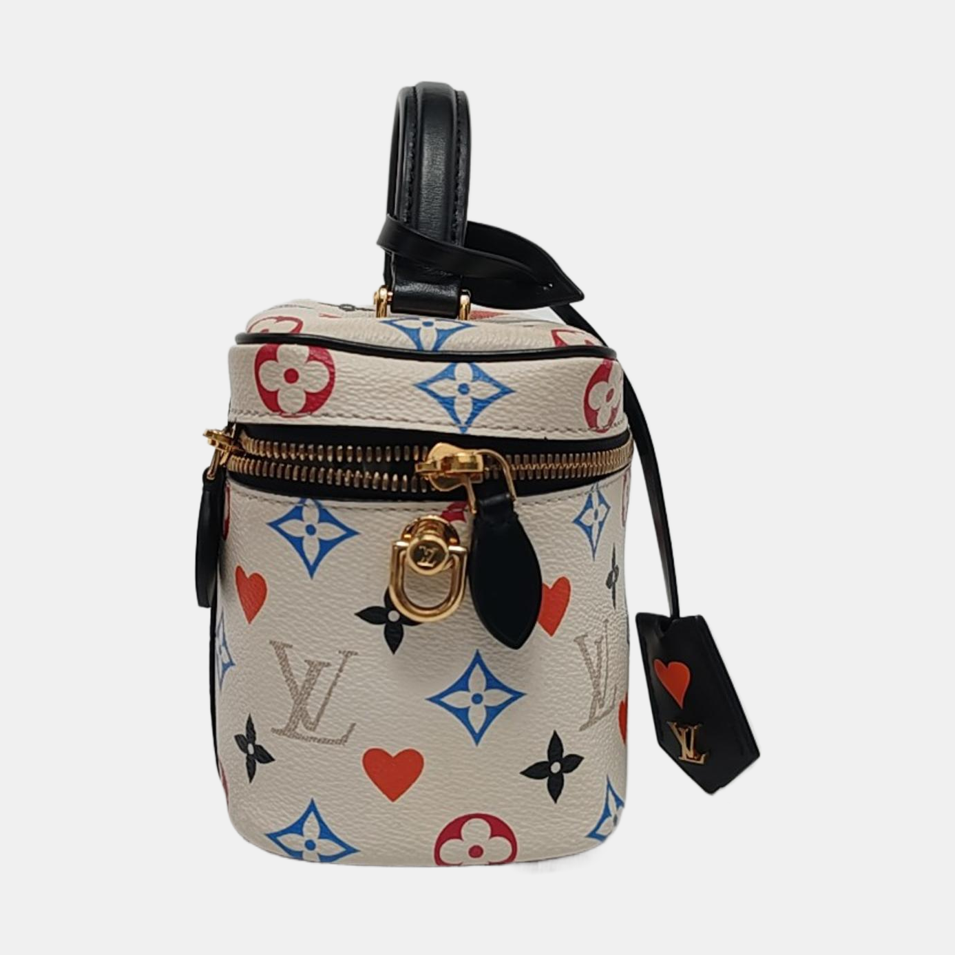 LOUIS VUITTON NICE Small White Coated Canvas Print Crossbody Bag Shoulder Bag Handbag Removable Strap Golden Hardware-(SKU)-953026193