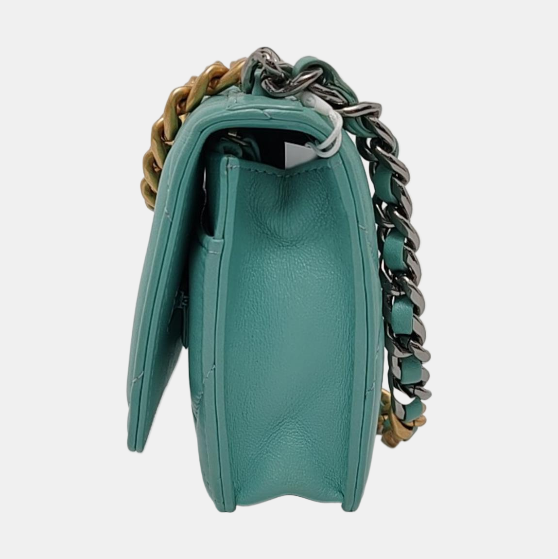 CHANEL CHANEL 19 WOC Blue Lamb Leather Quilted Chevron Shoulder Bag Golden Rhodium Hardware 31 Openings-(SKU)-953026549