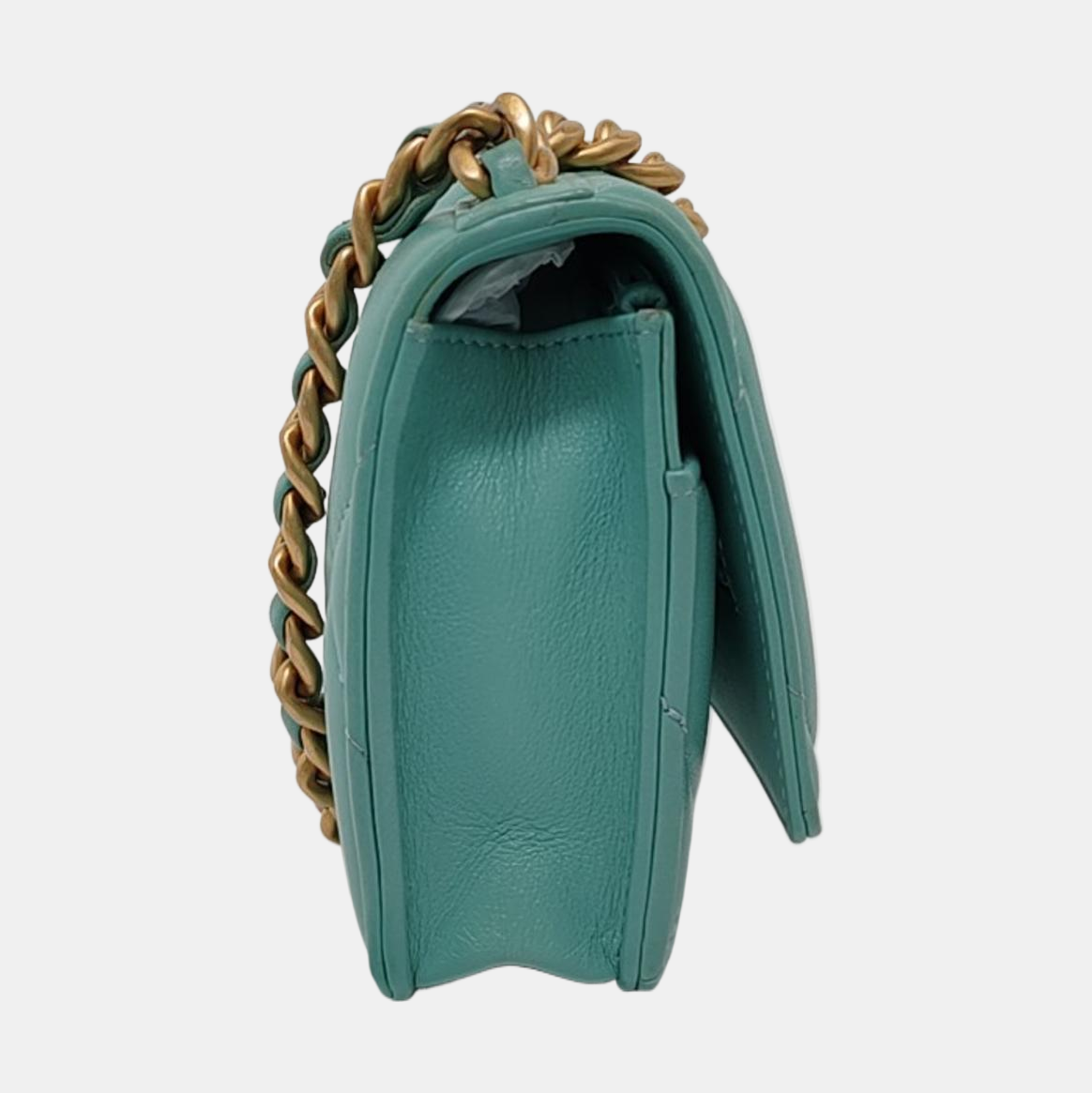 CHANEL CHANEL 19 WOC Blue Lamb Leather Quilted Chevron Shoulder Bag Golden Rhodium Hardware 31 Openings-(SKU)-953026549