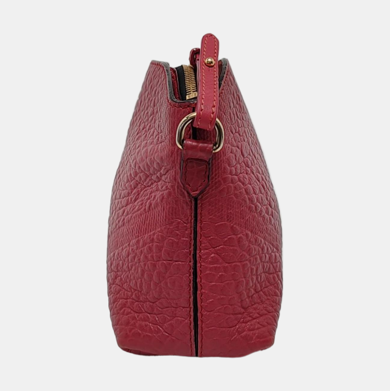 BURBERRY Mildenhall Fuchsia Pink Leather Crossbody Shoulder Bag Golden hardware Removable shoulder strap-(SKU)-953552292