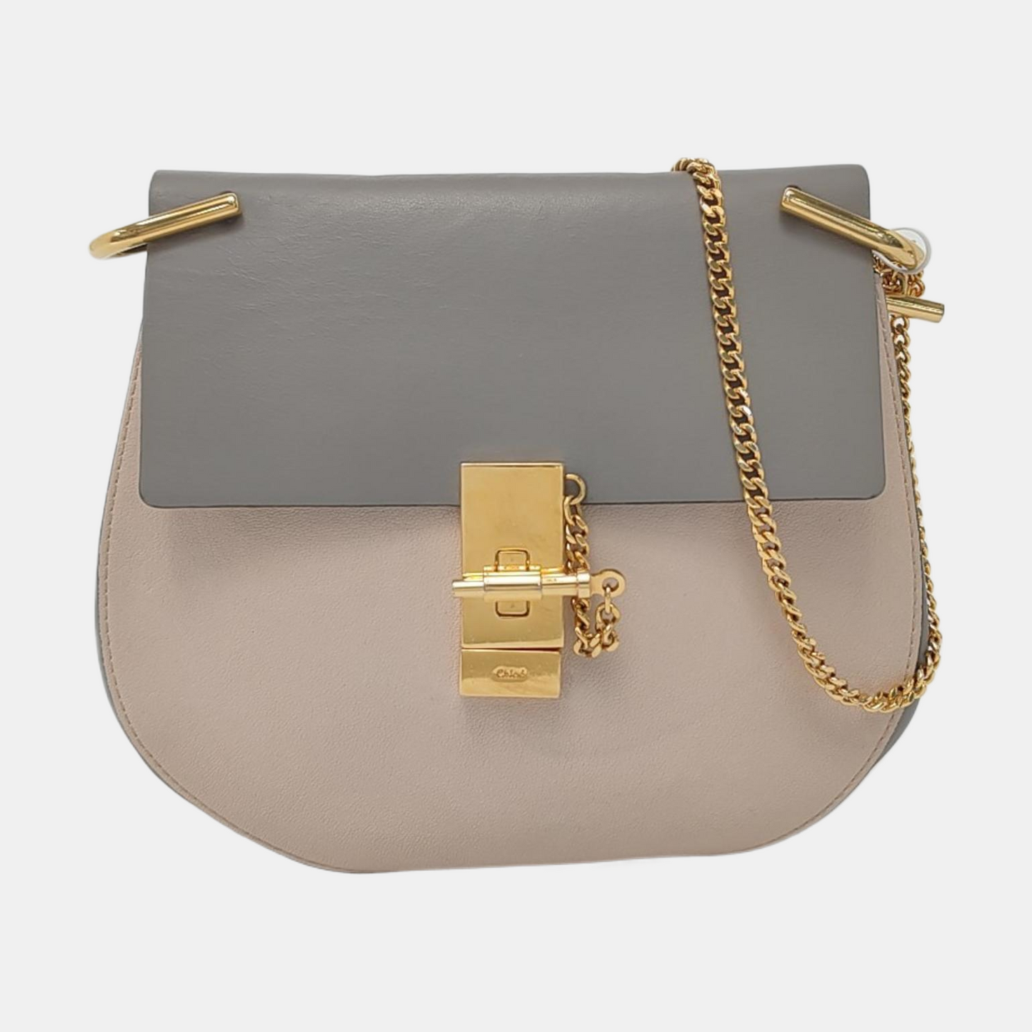 Chloé Drew Medium size Color block cowhide shoulder bag crossbody bag Golden hardware-(SKU)-953363295