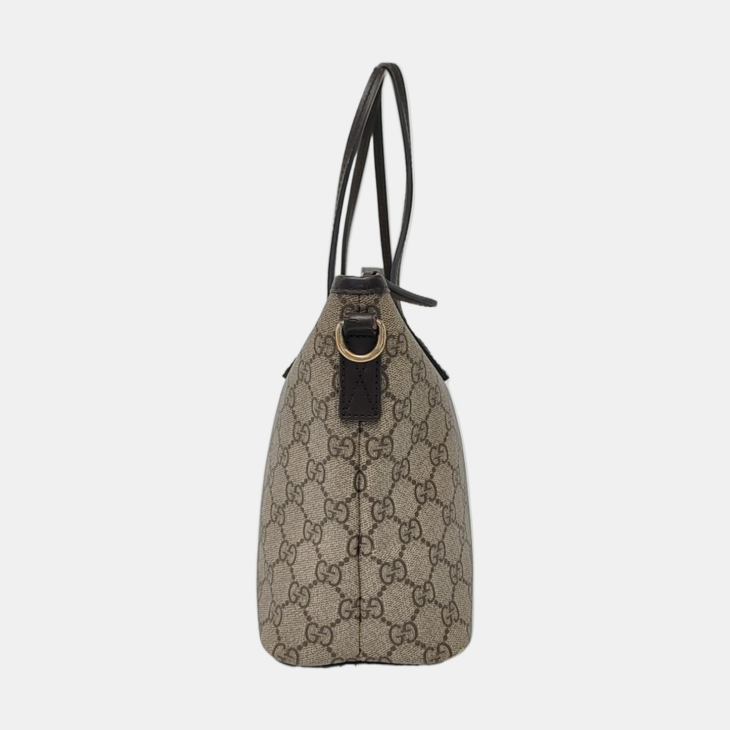 GUCCI Tote bag Ebony Coated Canvas Monogrammed Handbag Silver Hardware-(SKU)-953201451