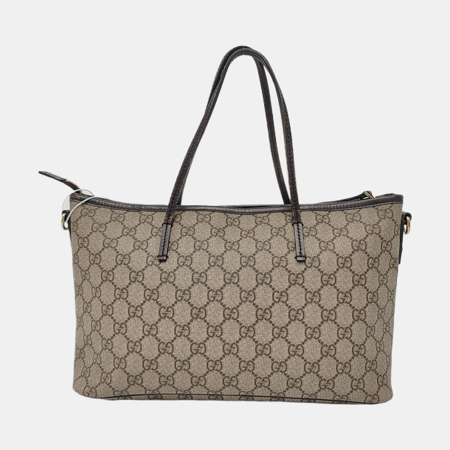 GUCCI Tote bag Ebony Coated Canvas Monogrammed Handbag Silver Hardware-(SKU)-953201451