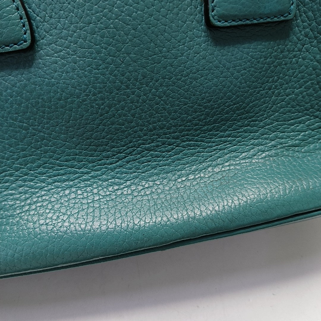 GUCCI DOME Blue Calf Leather Shoulder Bag Tote Golden hardware Removable shoulder strap-(SKU)-953375478