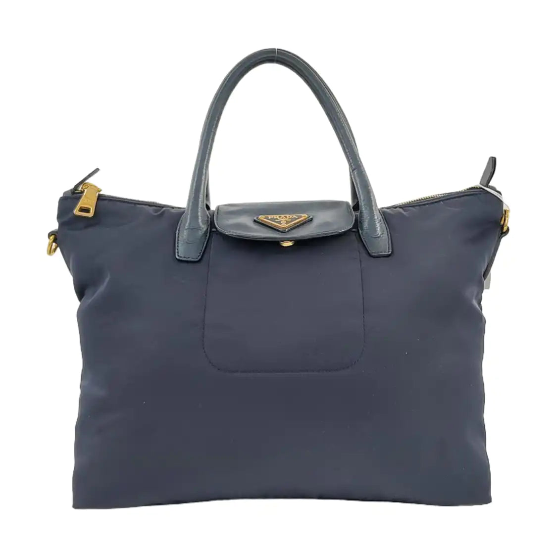 PRADA Tote bag Navy Nylon Logo Crossbody Bag Handbag Single Shoulder Bag Golden hardware-(SKU)-953507346