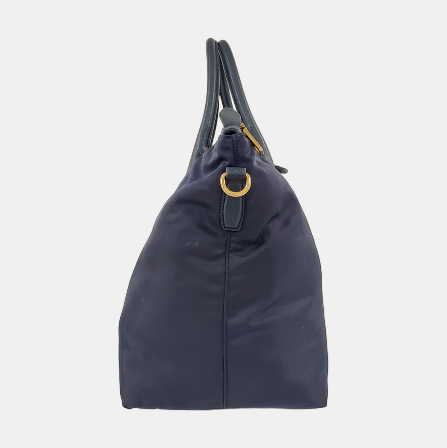 PRADA Tote bag Navy Nylon Logo Crossbody Bag Handbag Single Shoulder Bag Golden hardware-(SKU)-953507346