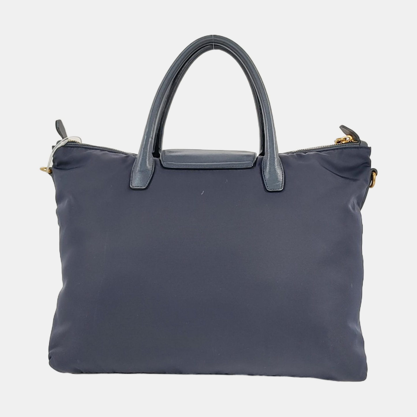 PRADA Tote bag Navy Nylon Logo Crossbody Bag Handbag Single Shoulder Bag Golden hardware-(SKU)-953507346