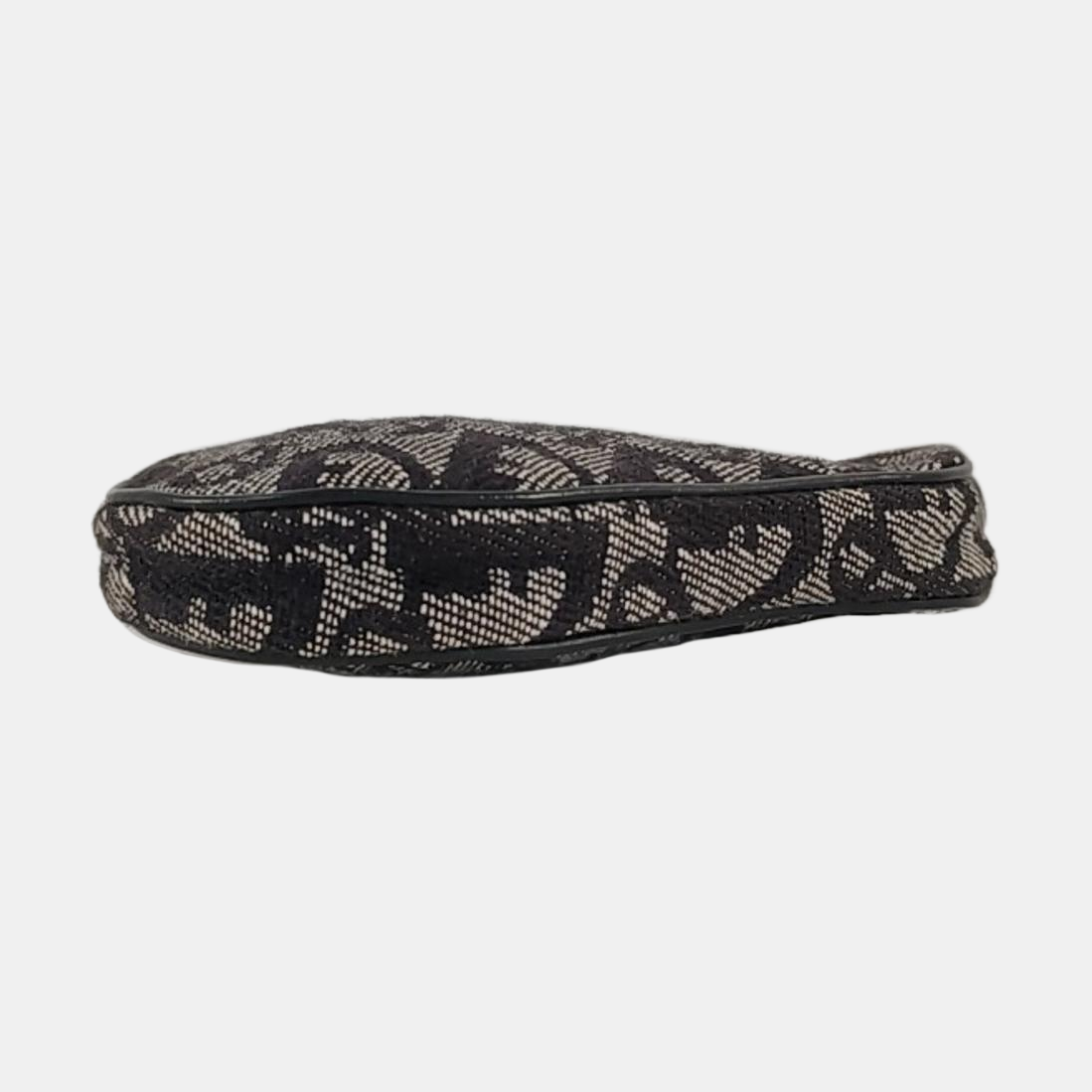DIOR Saddle Grey Canvas Monogram Mini Coin Purse Ruthenium color hardware-(SKU)-953489833