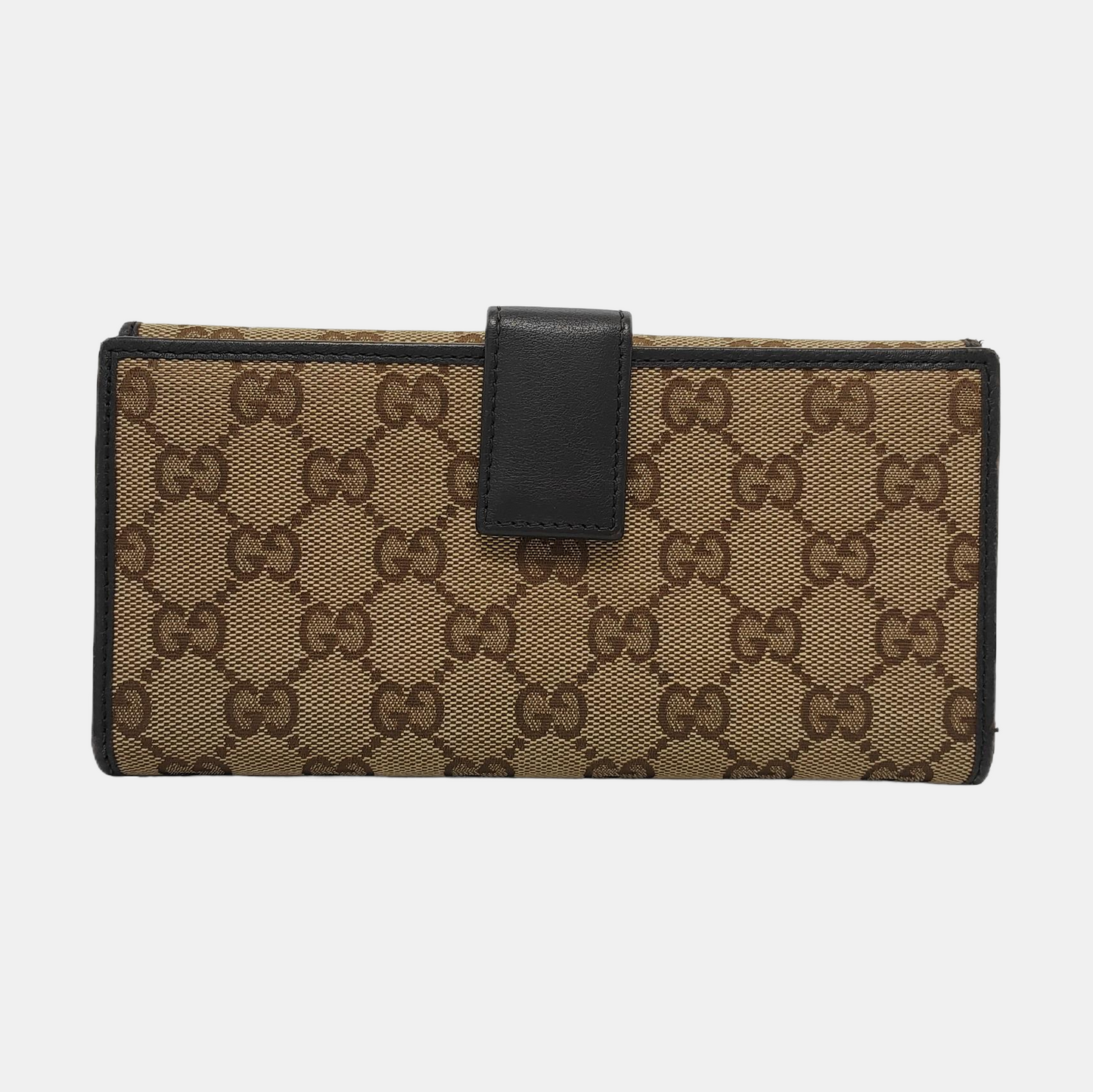 GUCCI Khaki Canvas Monogrammed Wallet Golden hardware-(SKU)-953543640