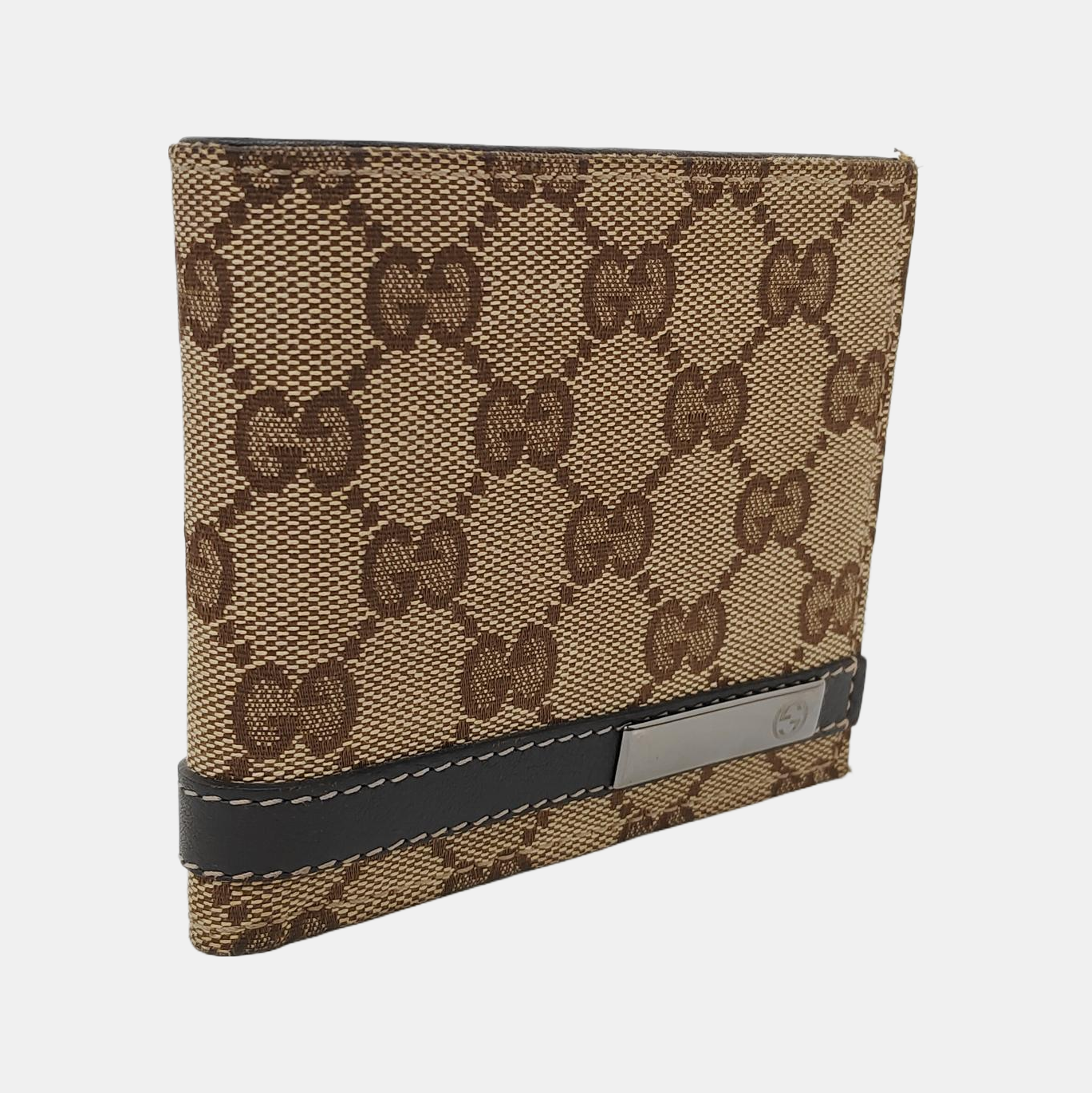 GUCCI Brown Canvas Monogrammed Wallet Golden hardware-(SKU)-953543328
