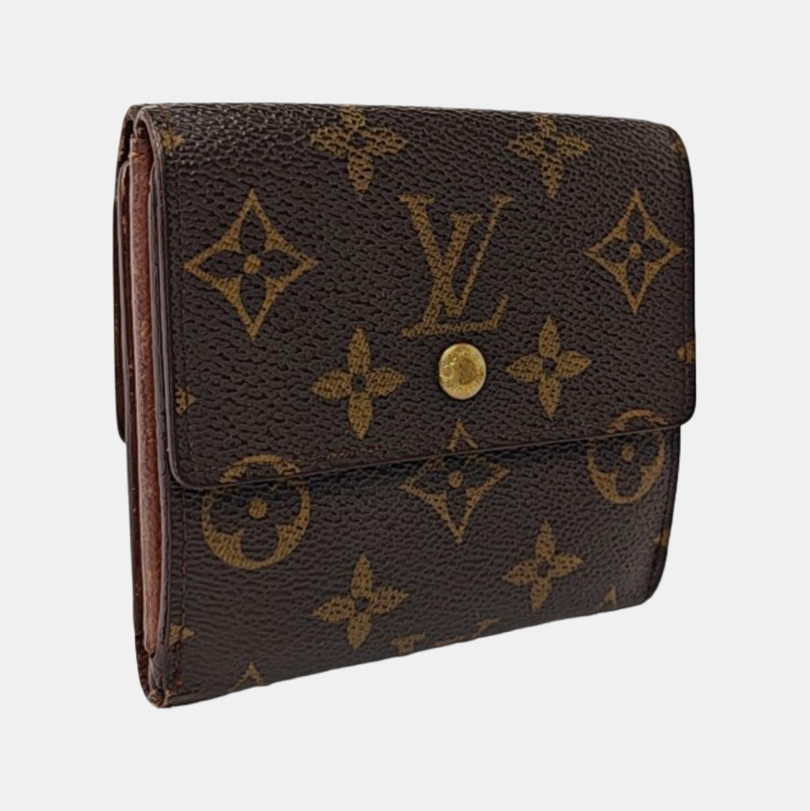 LOUIS VUITTON ELISE Brown coated canvas vintage wallet Golden hardware Vintage model-(SKU)-953704292