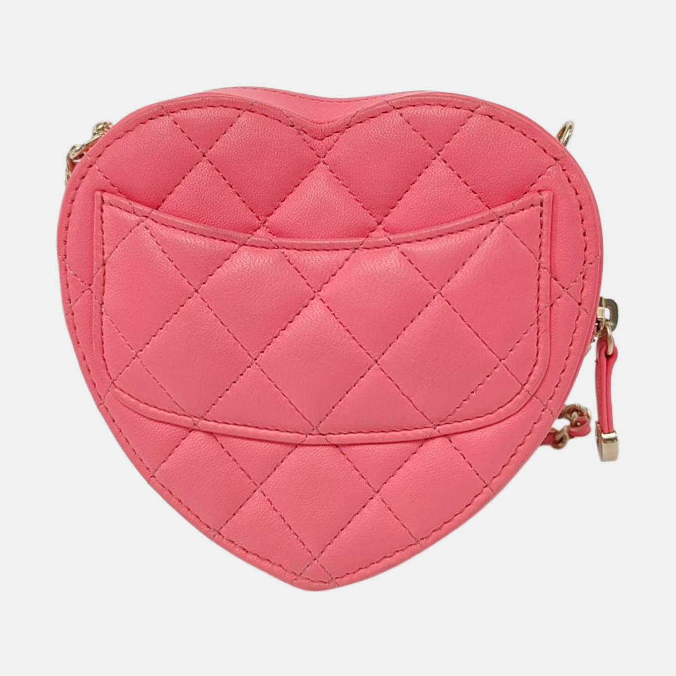 CHANEL HEART Pink Calfskin Quilted Shoulder Bag Crossbody Bag with Gold Hardware, 32 Clasp-(SKU)-953114466