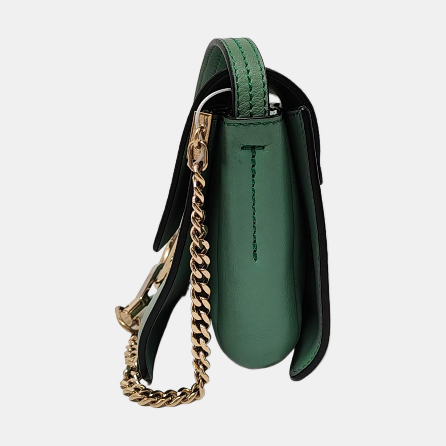 Chloé Faye Small size Green Cowhide Ring Shoulder Bag Golden hardware-(SKU)-953561461