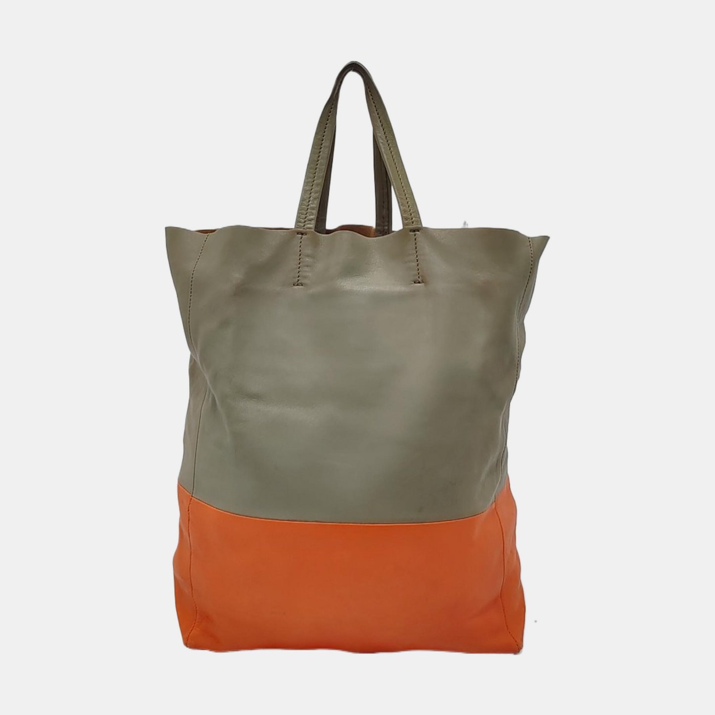 CELINE VERTICAL CABAS Patchwork Lamb Leather Tote Bag Golden hardware-(SKU)-953612440