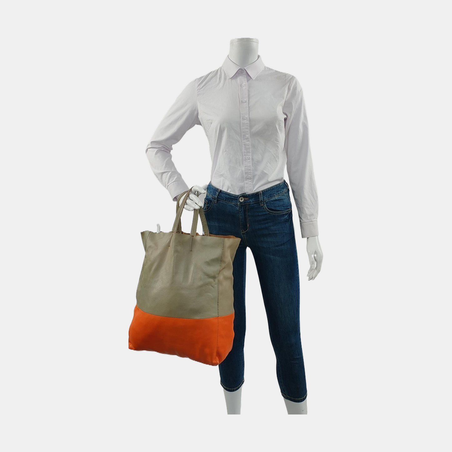 CELINE VERTICAL CABAS Patchwork Lamb Leather Tote Bag Golden hardware-(SKU)-953612440