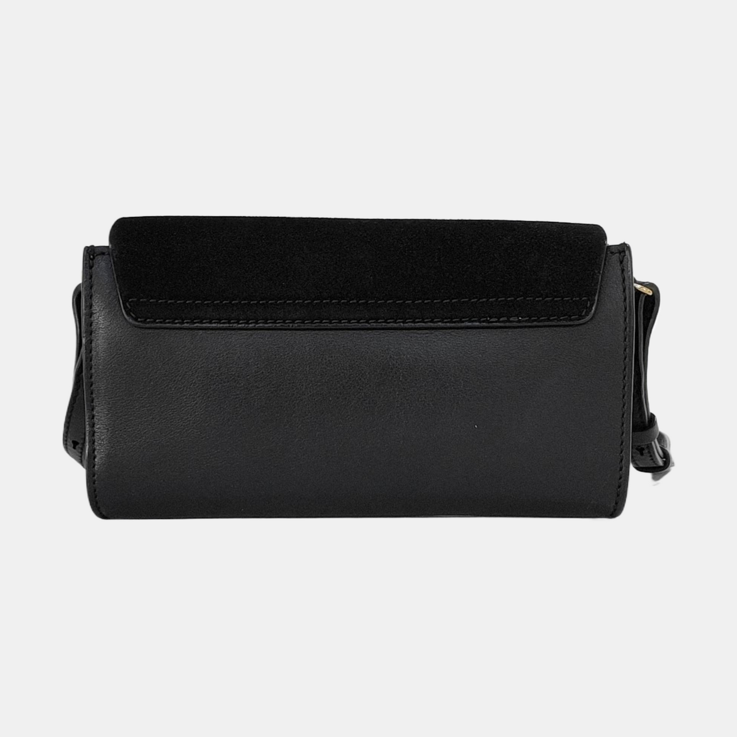 Chloé Faye Black Leather Single Shoulder Bag Golden Silver Hardware Removable shoulder strap-(SKU)-951803337