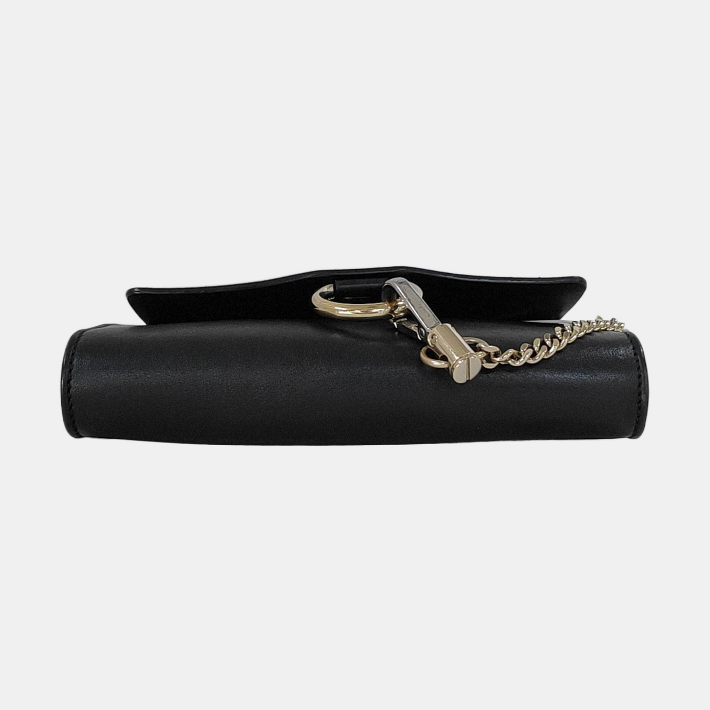 Chloé Faye Black Leather Single Shoulder Bag Golden Silver Hardware Removable shoulder strap-(SKU)-951803337