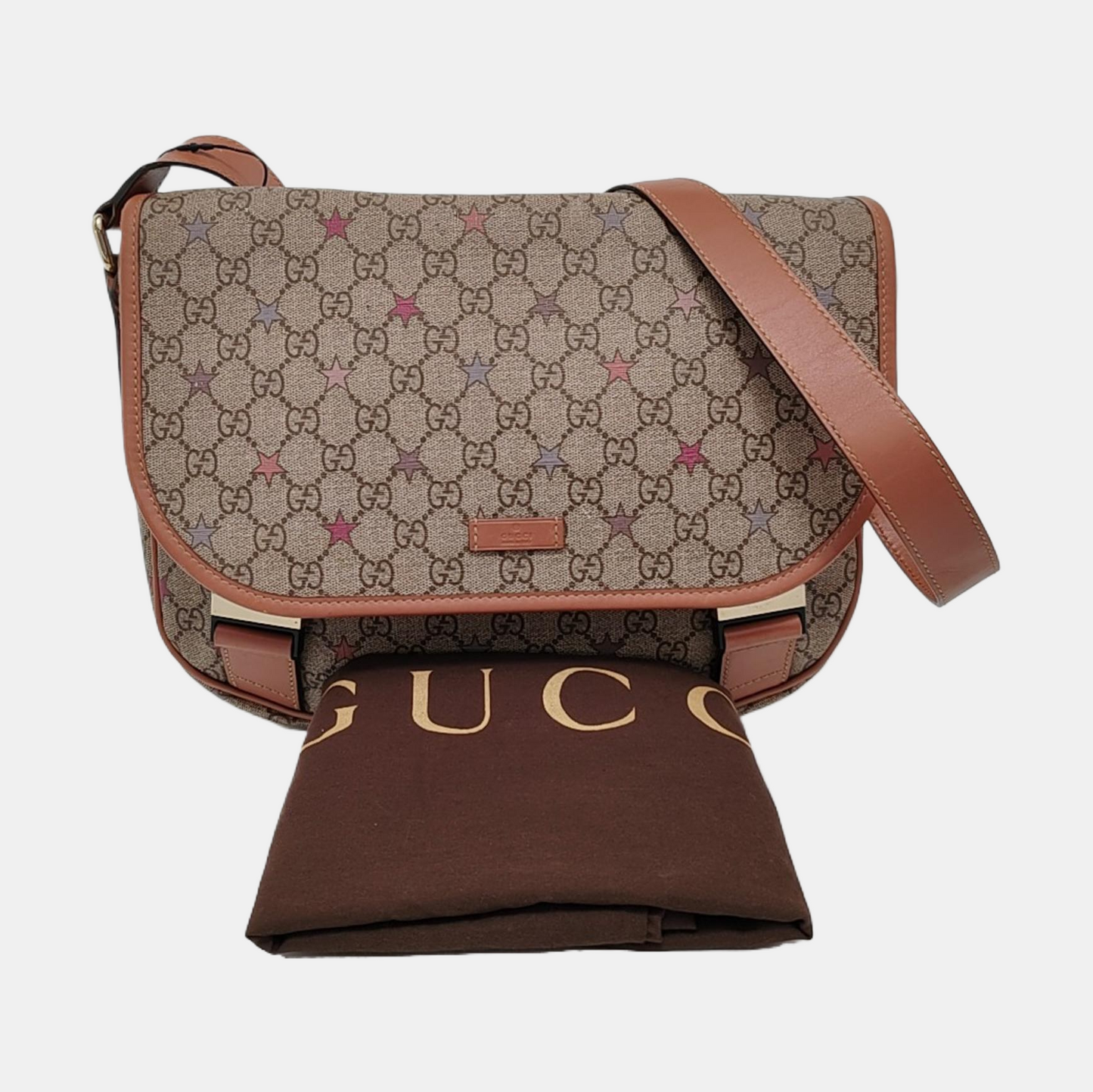 GUCCI Multicolor Coated Canvas Vintage Print Single Shoulder Bag Crossbody Bag Golden hardware-(SKU)-953527421