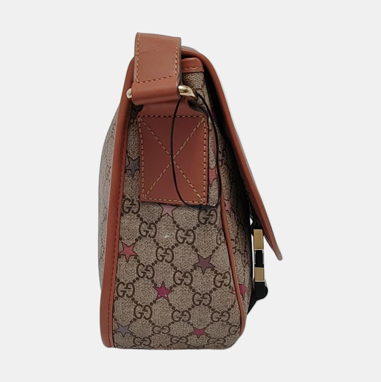 GUCCI Multicolor Coated Canvas Vintage Print Single Shoulder Bag Crossbody Bag Golden hardware-(SKU)-953527421