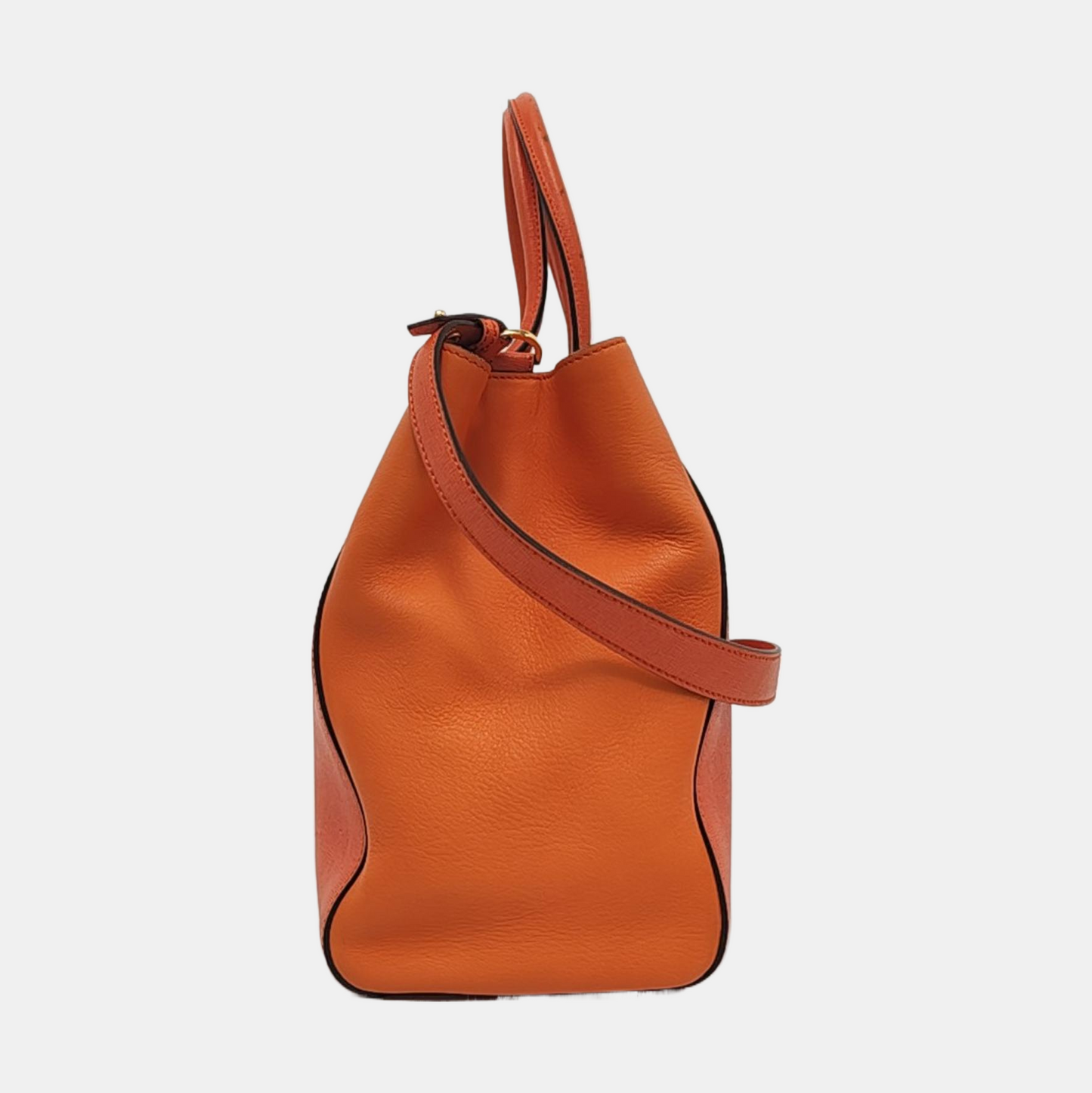 FENDI 2 Jours Medium size Orange Cowhide Single Shoulder Bag Tote Bag Golden hardware Removable shoulder strap-(SKU)-953654098