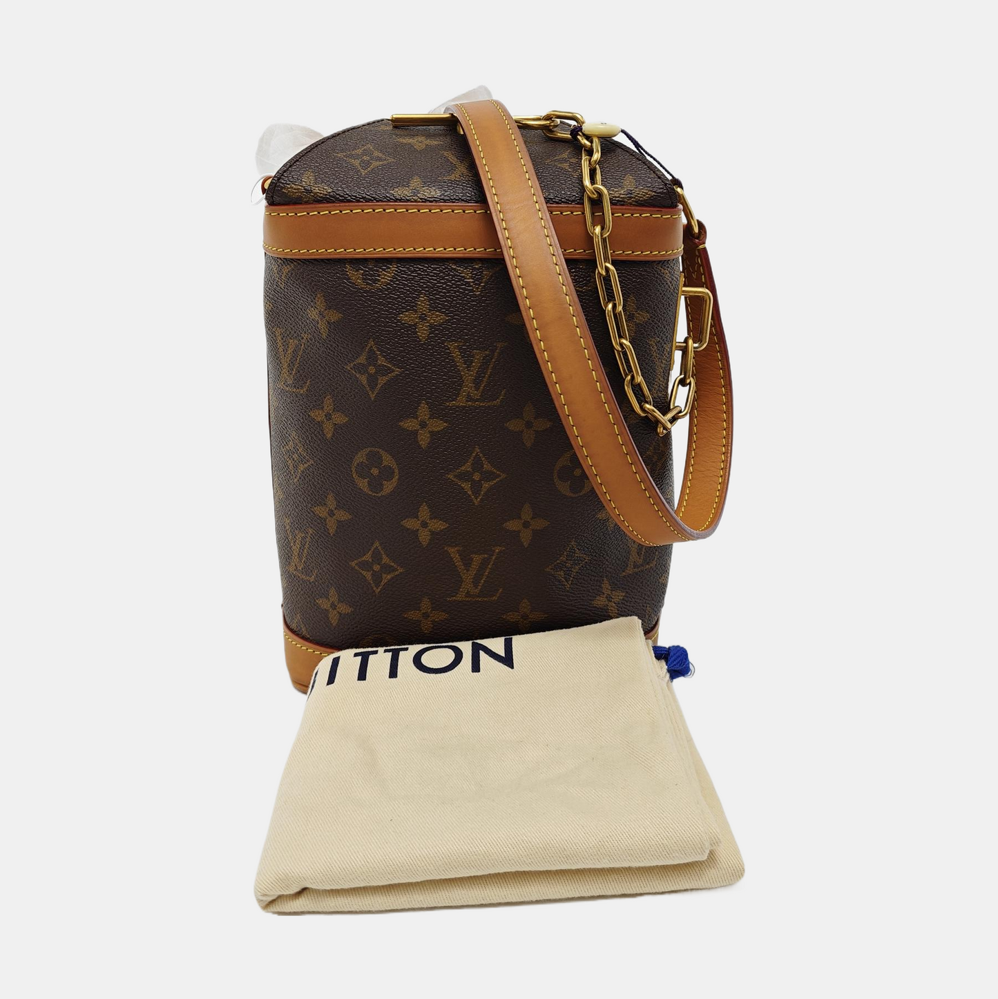 LOUIS VUITTON MILK BOX Brown Coated Canvas Monogram Crossbody Bag Shoulder Bag Handbag Golden Hardware-(SKU)-953568177