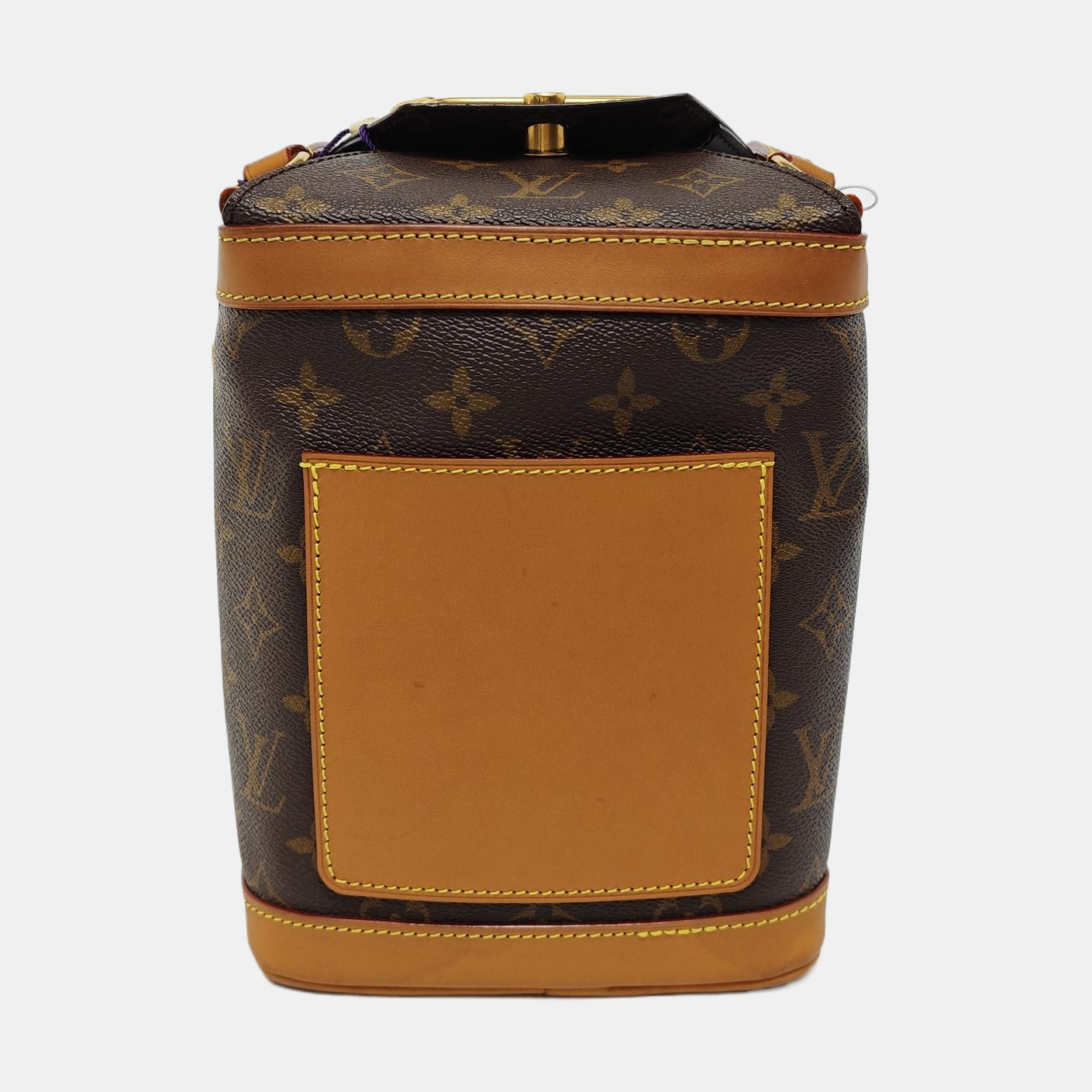 LOUIS VUITTON MILK BOX Brown Coated Canvas Monogram Crossbody Bag Shoulder Bag Handbag Golden Hardware-(SKU)-953568177