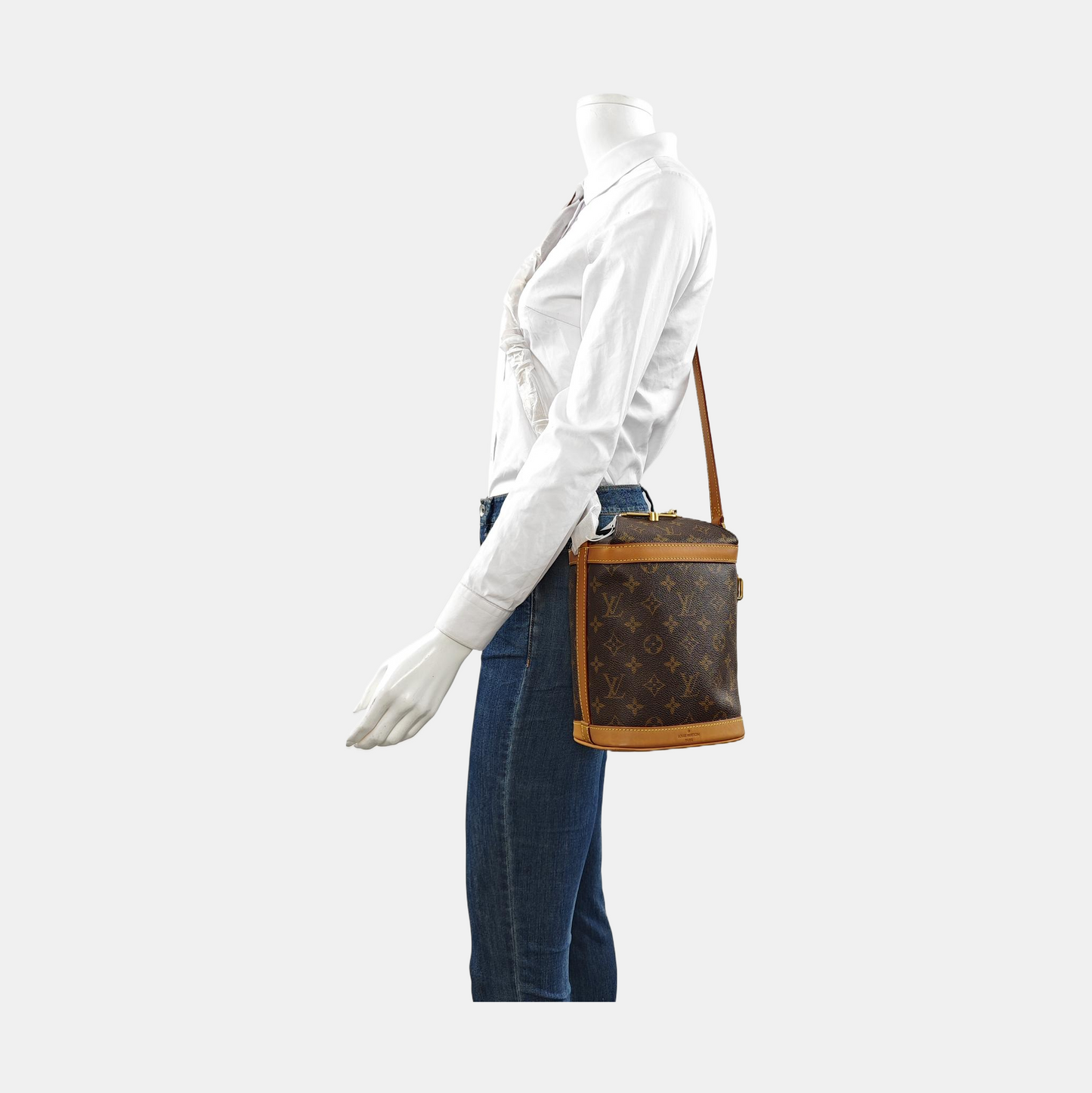 LOUIS VUITTON MILK BOX Brown Coated Canvas Monogram Crossbody Bag Shoulder Bag Handbag Golden Hardware-(SKU)-953568177