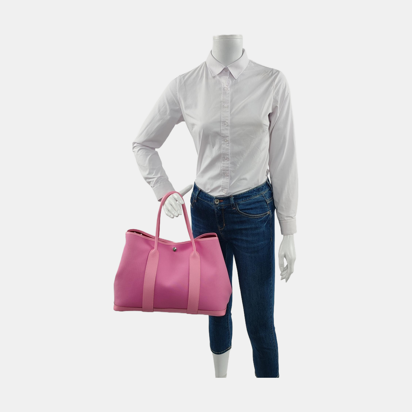 HERMÈS Garden Party 36 Mallow Purple Canvas Garden Bag with Silver Hardware-(SKU)-953624546