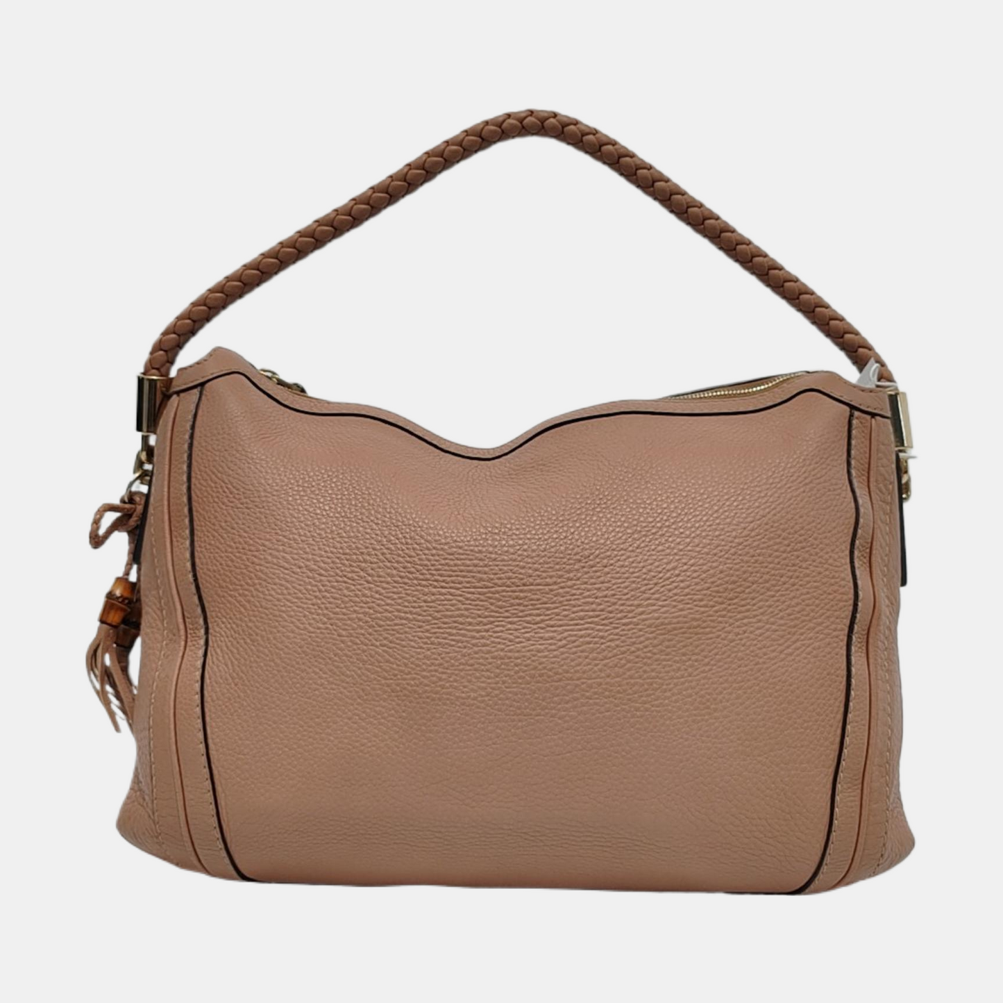 GUCCI Bella Brown Cow Leather Bamboo Tassel Single Shoulder Bag Golden hardware-(SKU)-953466112