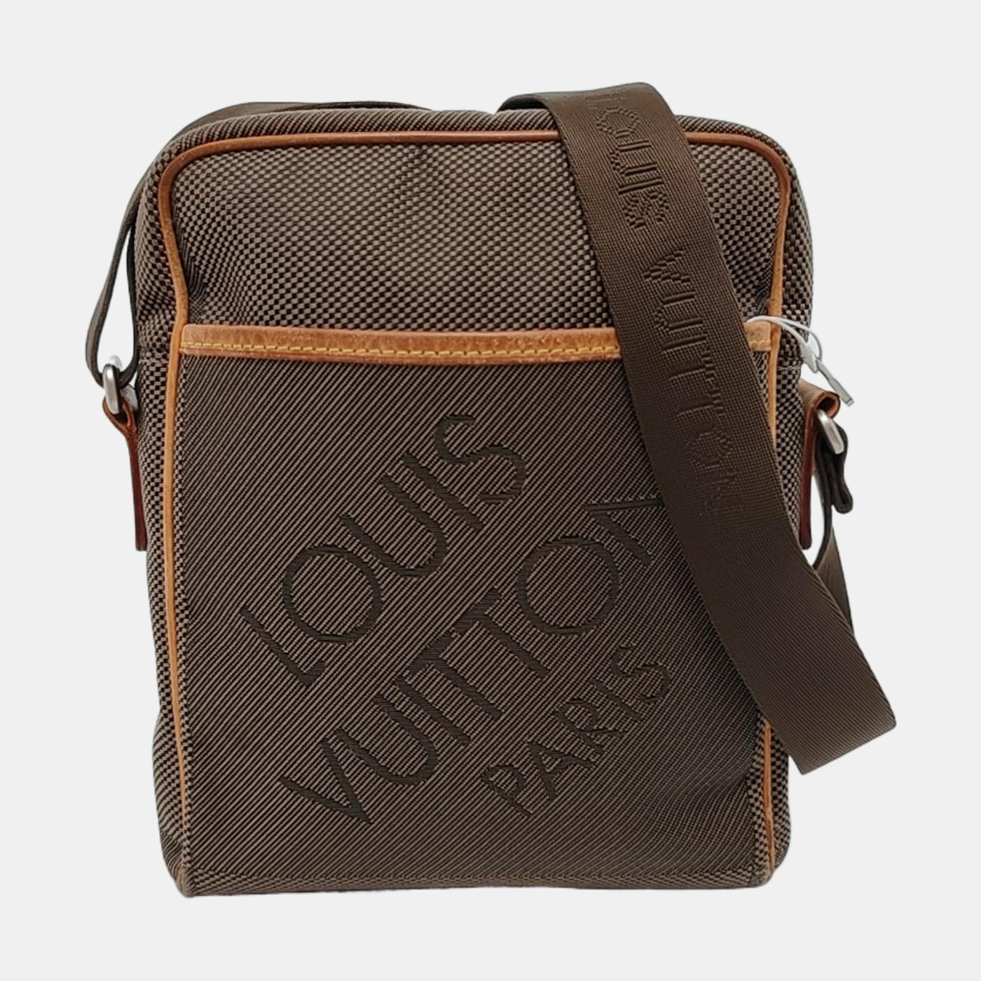 LOUIS VUITTON CITADIN Elephant Grey Fabric Crossbody Bag, Shoulder Bag Silver Hardware-(SKU)-953464074