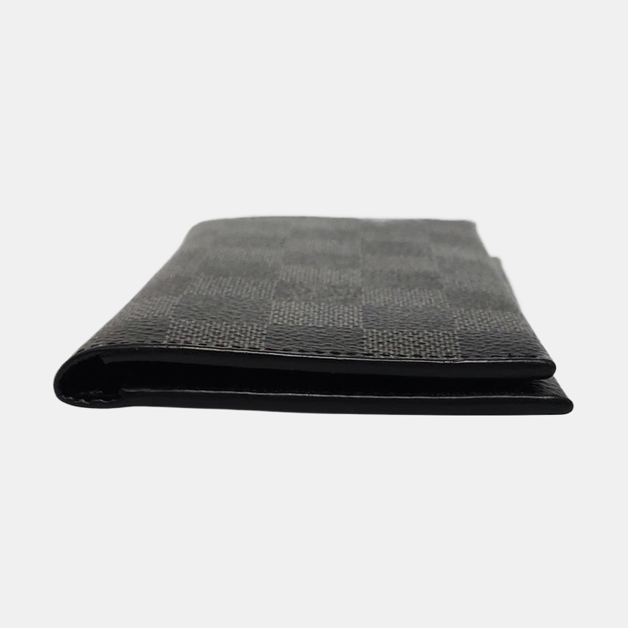 LOUIS VUITTON ALEXANDRE Gray Coated Canvas Chessboard Plaid Wallet Silver Hardware-(SKU)-953933077