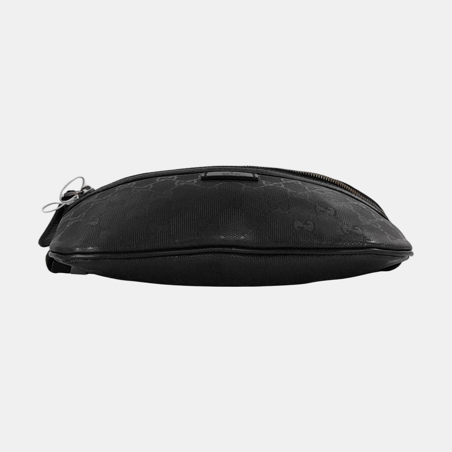 GUCCI GG Imprime Black涂层帆布老花腰包腰包/胸包 Silver Hardware-(SKU)-953665955