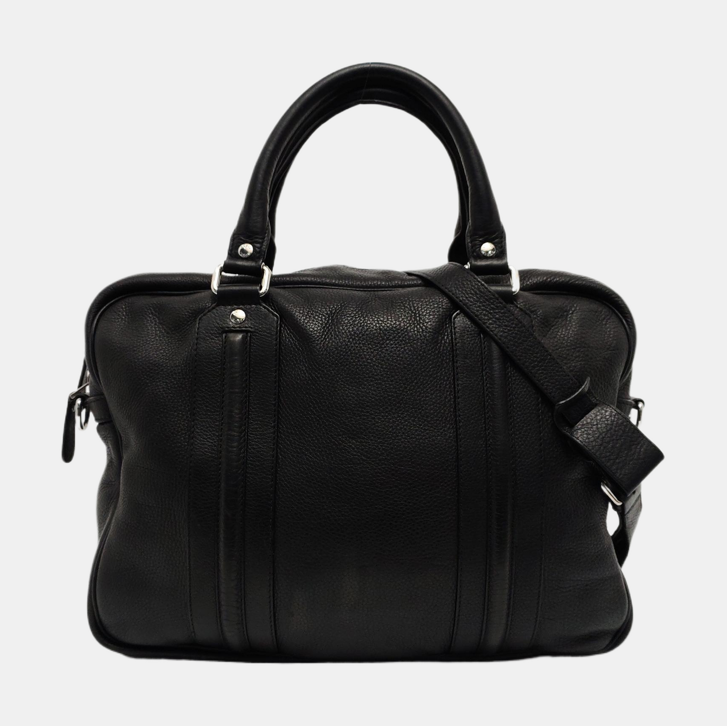 GUCCI Black Leather Single Shoulder Bag Handbag Crossbody Silver Hardware Removable shoulder strap-(SKU)-953641445
