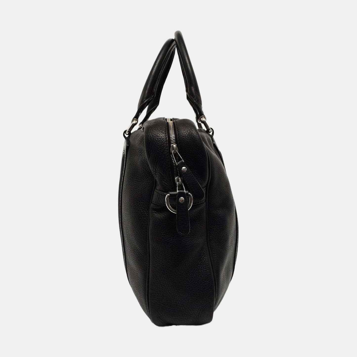 GUCCI Black Leather Single Shoulder Bag Handbag Crossbody Silver Hardware Removable shoulder strap-(SKU)-953641445