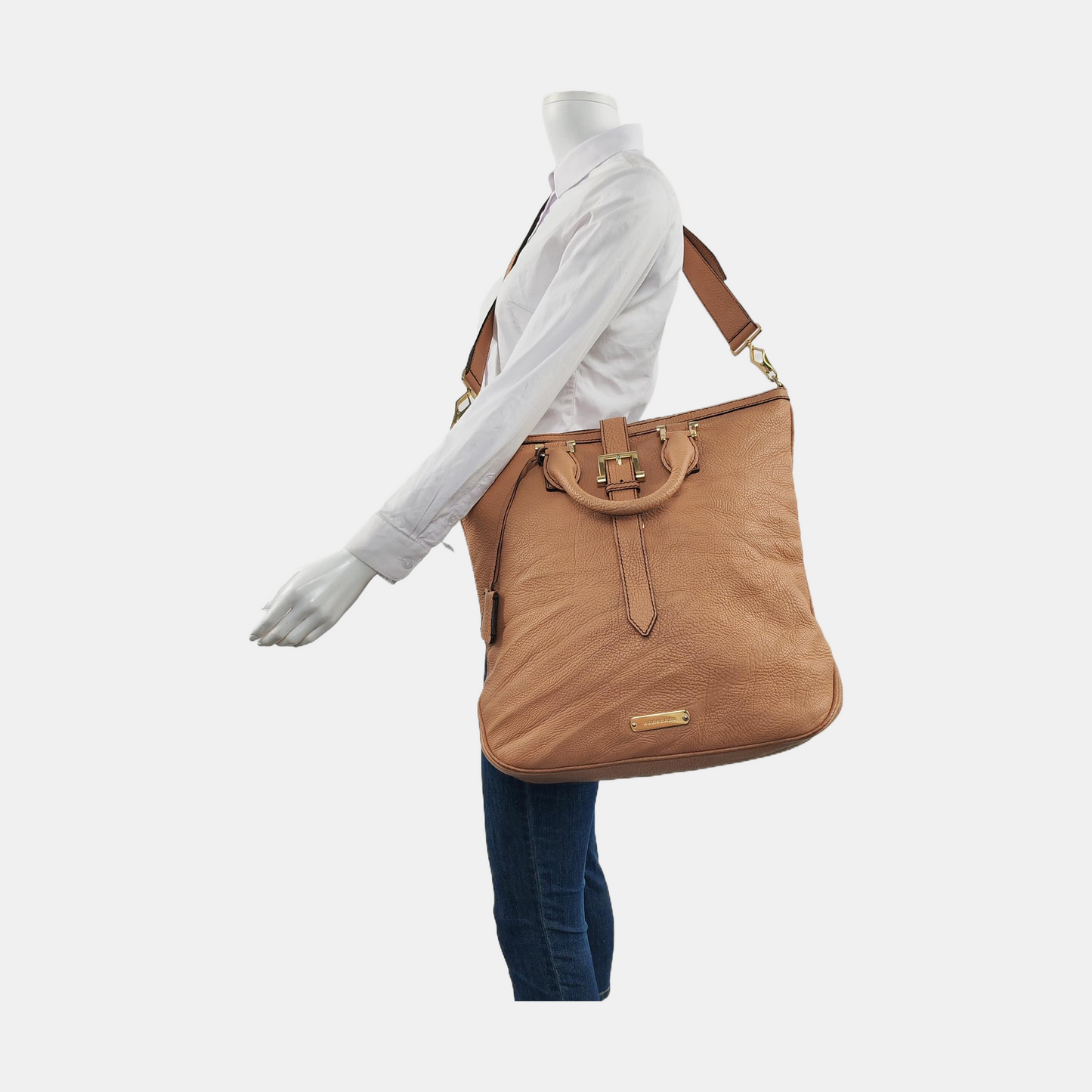 BURBERRY Khaki cowhide single shoulder bag Golden hardware Removable shoulder strap-(SKU)-953631623