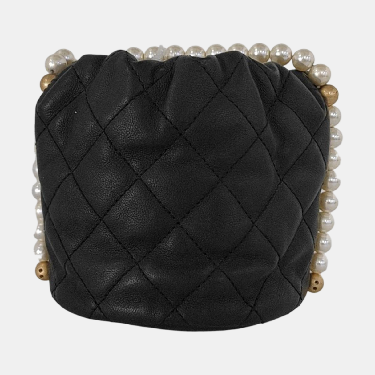 CHANEL DRAWSTRING Mini Black Calfskin Quilted Crossbody Shoulder Bag with Gold Hardware, 31 openings-(SKU)-953109942