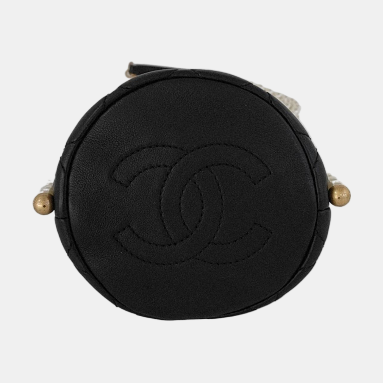 CHANEL DRAWSTRING Mini Black Calfskin Quilted Crossbody Shoulder Bag with Gold Hardware, 31 openings-(SKU)-953109942